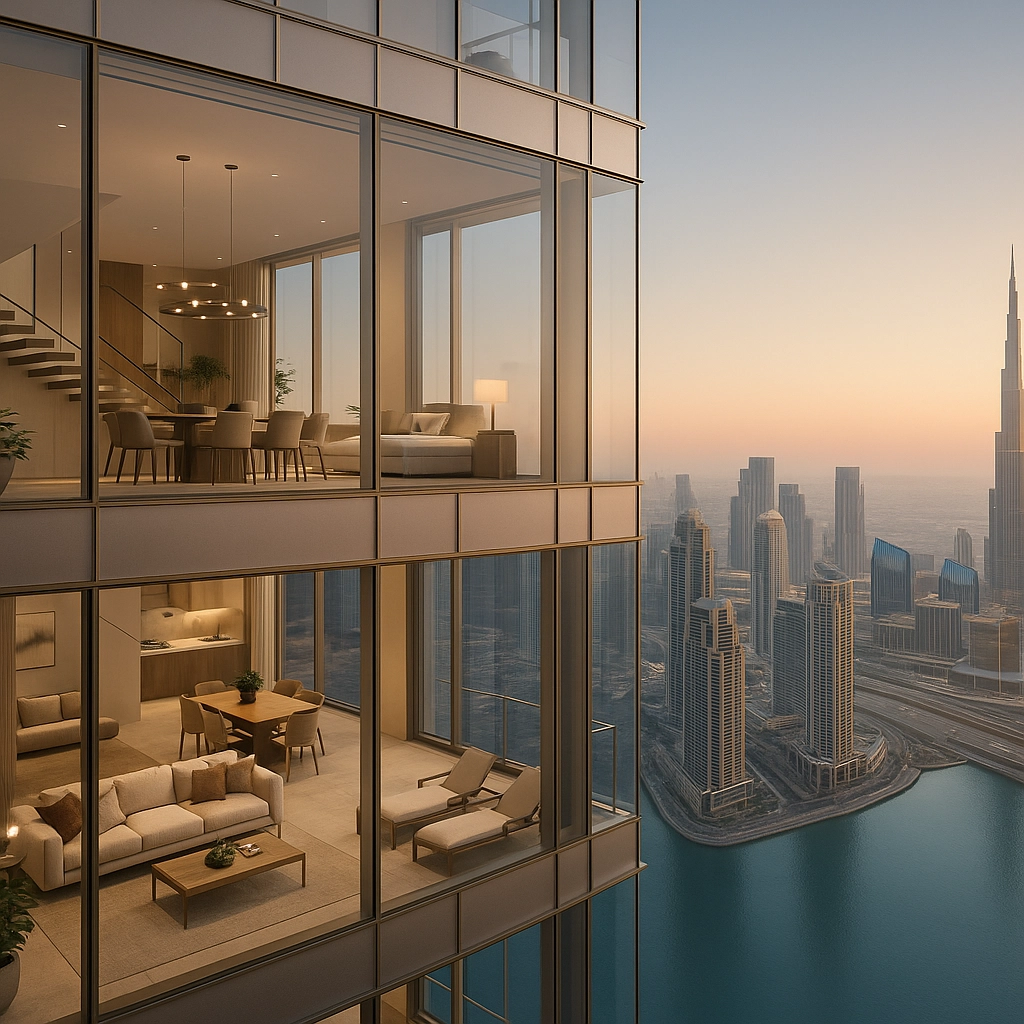Luxury Dubai apartment overlooking the city